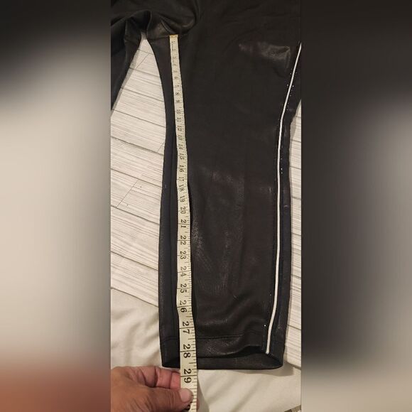 Lane Bryant Faux Leather Rhinestone Embellished Pants size 26/28 - Picture 8 of 12